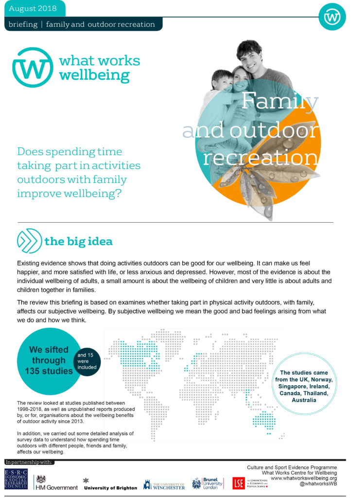 Family and outdoor recreation What Works Wellbeing