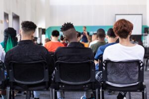 A group of students sitting in lecture