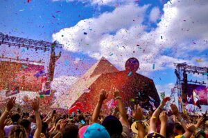 Crowd at Glastonbury music festival